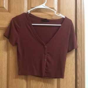 Cropped v neck
